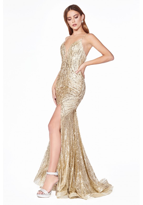 sequin embellished gown