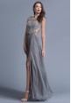 Open Back chiffon Gown with Side Slit