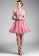 Illusion Neck Embellished Tulle Gown